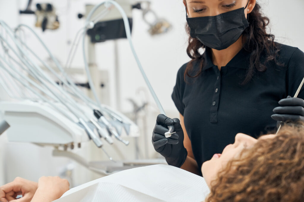 dentist using amgraft bone graft